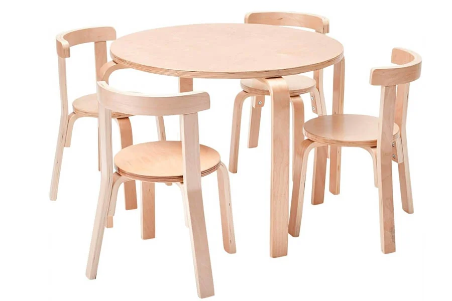 Modern Bentwood Dining Table and Chair Set