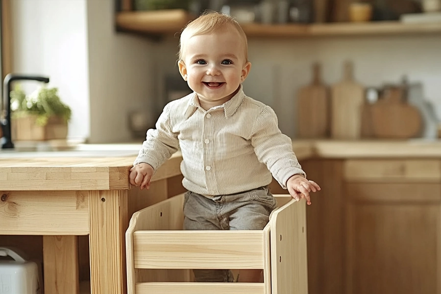 Bamboo Toddler Tower Step Stool